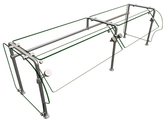 Product image #2 for Hatco Flav-R-Shield ES90-72 72-Inch 2-Bay Self-Service Tempered Glass Sneeze Guard
