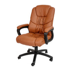 Thumbnail image #1 for Flash Furniture CX-1179H-BR-GG Padded-Arm Swivel Chair with Adjustable Height, Casters and Brown Bonded Leather Upholstery
