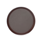 Thumbnail image #1 for Thunder Group PLRT016 Round Non-Slip Serving Tray, 16-inch, Textured Brown ABS Case of 48