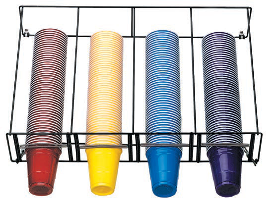 Product image #3 for Adjustable 4-Section Wire Cup Dispenser Rack for 6 oz. to 46 oz. Cups