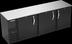 Thumbnail image #3 for Beverage-Air Food-Rated 94-Inch Three-Section Back Bar Storage Cabinet with 3 Solid Doors, Black, Self-Contained Refrigeration