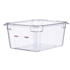 Thumbnail image #1 for CFS Brands Araven 09842 Polycarbonate Food Pan, GN 1/2 Size, 6" Deep, Clear, with Integrated Label Case of 6