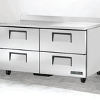 Thumbnail image #5 for True Mfg. - General Foodservice TWT-60D-4-HC 60-Inch Two-Section Stainless Steel Worktop Refrigerator with 4 Drawers, Rear-Mounted Self-Contained