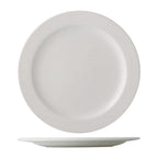 Thumbnail image #1 for CAC China Alps ALP-21 Porcelain Plate, 12-1/4 in., Round, Medium Rim, Bone White 1 Dozen
