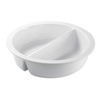 Thumbnail image #1 for Steelite International WNK, Buffet 5370S559 Round Divided Porcelain Chafer Insert, 3.25 qt, 12.75 x 2.5 in