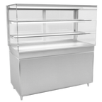 Thumbnail image #1 for RPI Industries Vienna VIHD4-34-R-SQ-CO Self-Service Open-Front Heated Display, 57-1/8"W, 2 Heated Shelves, Ceramic Glass Plate