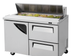 Thumbnail image #5 for Turbo Air Super Deluxe 48-Inch Two-Section Sandwich/Salad Prep Table with 1 Door and 2 Drawers, 12-Pan Opening