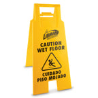Thumbnail image #1 for Libman Commercial 1369 Bilingual Folding A-Frame Wet Floor Sign, Yellow Polypropylene, 25"H Case of 4