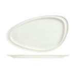Thumbnail image #1 for Libbey Slenda 905356404 Triangular Porcelain Plate, Narrow Rim, 13-3/4"L x 7-1/2"W, White