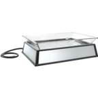 Thumbnail image #1 for Cal-Mil IP101-110 Rectangular Illuminated Ice Display/Pedestal, 27"W x 19"D x 10"H, Clear PETG Pan, ABS Plastic