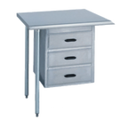Thumbnail image #1 for Duke Manufacturing 732 3-Drawer Work Table Drawer Unit, Stainless Steel Housing, Galvanized Drawers, Without Top