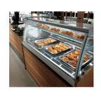 Thumbnail image #1 for Oscartek Classic CLASSIC CN2500 98-Inch Neutral Pastry Display Case, Curved Glass, 2 Shelves, Stainless Steel Interior