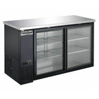 Thumbnail image #1 for USR Brands Coldline CBB-60G-SL Back Bar Refrigerator, 2-Section, 60.8"W, Glass Sliding Doors, Black Exterior