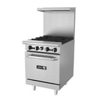 Thumbnail image #1 for Asber AER G24 24 H 24-Inch Commercial Gas Range with Griddle, 3/4-Inch Plate, Standard Oven and Hi-Shelf