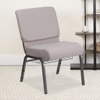 Thumbnail image #2 for Flash Furniture Hercules FD-CH0221-4-SV-GYDOT-BAS-GG Extra-Wide Stacking Church Chair, Gray Dot Fabric, 800 lb Capacity