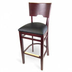 Thumbnail image #1 for JustChair Manufacturing W70730-PS-COM Bar Stool, Notched Wood Back, Upholstered Seat, German Beech Frame, Footrest, COM