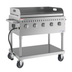 Thumbnail image #8 for KoolMore 5-Burner Mobile Propane Outdoor Charbroiler Grill with Griddle Plate and Grates