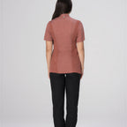 Thumbnail image #2 for Chef Works BCWSZ006-BRI-S Women's Short-Sleeve Chef Coat, Brick, Poly/Cotton Blend, Zipper Closure