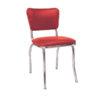 Thumbnail image #1 for ATSMFG ATS AT&S-22 MFG Stackable Upholstered Side Chair, Plain Back and Seat, Welded 1-Inch Round Chrome-Plated Tubing