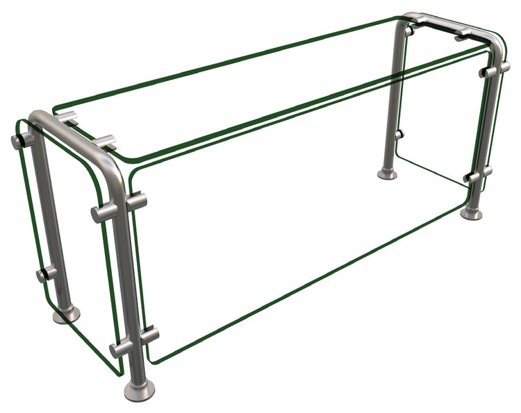Product image #2 for Hatco Flav-R-Shield ED20 Full-Service Single-Sided Tempered Glass Food Shield, 36 x 12 x 18 Inches