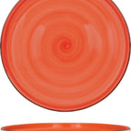 Thumbnail image #1 for International Tableware Rotana RT-10WL-RU Round Stoneware Wall Plate, 9-7/8", Ruby with Brown Trim & Speckles 1 Dozen