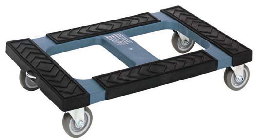 Product image #4 for Quantum 30 x 18 Blue Polymer Dolly with Padded Rubber Trim, 1,000 lb Capacity