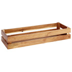 Thumbnail image #1 for Libbey APS Germany - Superbox APS 11623 Rectangular Acacia Serving Basket, 21-7/8"L x 7-3/8"W x 4-1/4"H