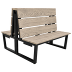 Thumbnail image #1 for ATSMFG ATS AT&S-QAD-PP42 Double Restaurant Booth, 48"L x 42"H, Outdoor Powder-Coated Steel Frame, Solid Pine Seat and Back