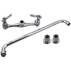 Thumbnail image #1 for AllPoints Foodservice Parts & Supplies 561547 Wall-Mount Faucet, 16" Swivel Spout, 8" Centers, 1/2" Female NPT, Lead-Free Chrome-Plated Brass