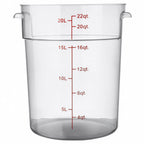 Thumbnail image #1 for Libertyware RFC22 22-Quart Clear Polycarbonate Round Storage Container with Handles and Quart/Liter Graduations Case of 6