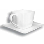Thumbnail image #1 for International Tableware Pacific PC-1 10 oz Porcelain Square Embossed Coffee Cup Case of 2 Dozen