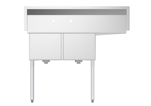 Product image #5 for KoolMore 48-Inch Two-Compartment 304 Stainless Steel Commercial Sink with Left Drainboard and Backsplash