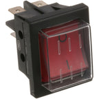 Thumbnail image #1 for AllPoints Foodservice Parts & Supplies 422110 120V Grill On/Off Rocker Switch, Red Lighted, Protective Boot, 20A/125V or 10A/250V