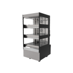 Thumbnail image #1 for Flexeserve 3T-600R-LH Heated Floor Display Cabinet, Rear Feed, Left-Hand Door, 3-Tier, Stainless Steel, 23.6"W