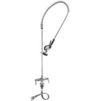 Thumbnail image #1 for AllPoints Foodservice Parts & Supplies 561046 Deck-Mount Pre-Rinse Faucet with Spray Valve, Hose & Base, 40" H, 1.42 GPM