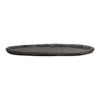 Thumbnail image #2 for Steelite International My Glass Studio GS196699 Oval Glass Serving Platter, 15.375 x 9.875 x 0.875 in, Crackle Dark Grey