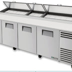 Thumbnail image #6 for True Mfg. - General Foodservice TPP-AT-119-HC 4-Section Self-Contained Refrigerated Pizza Prep Table, 4 Doors, 15-Pan Rail, 19-1/2" Cutting Board