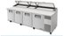 Thumbnail image #6 for True TPP-AT-119-HC 4-Section Pizza Prep Table with Side-Mounted Self-Contained Refrigeration