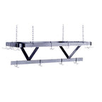 Thumbnail image #1 for ATSMFG MET MET-PRC-36 ATS MFG Ceiling-Mounted Stainless Steel Pot Rack, Triple Bar, 36"W x 22"D, 12 Double Plated Hooks