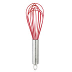 Thumbnail image #1 for Browne USA Foodservice Cuisipro 74695005 10-Inch Stainless Steel Balloon Whisk with Red Silicone-Coated Wires Case of 6