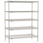 Thumbnail image #1 for Metro Super Erecta SE-1854S-63-S5 Stationary Starter Wire Shelving Unit, 54"W x 18"D x 63"H, 600 lb. capacity per shelf, 2000 lb. capacity per unit