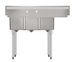 Thumbnail image #6 for KoolMore 51-Inch Three-Compartment Stainless Steel Commercial Sink with Left Drainboard and Backsplash
