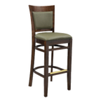 Thumbnail image #1 for G & A Commercial Seating Mirage 9610 Commercial Bar Stool, Upholstered Padded Back and Seat, Footrest, European Beechwood Frame