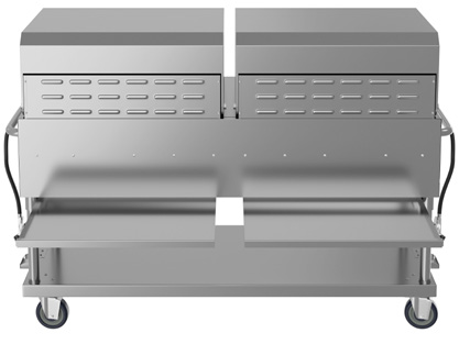 Product image #7 for KoolMore 72-Inch Mobile 10-Burner Commercial Outdoor Propane Grill with Two 36-Inch Roll Dome Covers