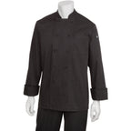 Thumbnail image #1 for Chef Works Calgary JLLS-BLK-3XL Double-Breasted Chef Coat, Long Sleeve, Black, 3XLarge