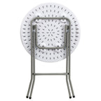 Thumbnail image #2 for Flash Furniture DAD-YCZ-80R-1-SM-GW-GG 24" Round Folding Table, Granite White Molded Plastic Top, 29-3/8"H