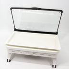 Thumbnail image #1 for Eastern Tabletop EB15671 Waterless Rectangular Chafing Dish, 8 qt, White, Reinforced Glass Hinged Lid, Shallow Porcelain Dish, GN Cool Pack