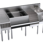 Thumbnail image #6 for Krowne Royal Series KR24-W60C-10 60-Inch Underbar Ice Bin/Cocktail Station with 24-Inch Ice Bin, Blender Sink & 10-Circuit Cold Plate