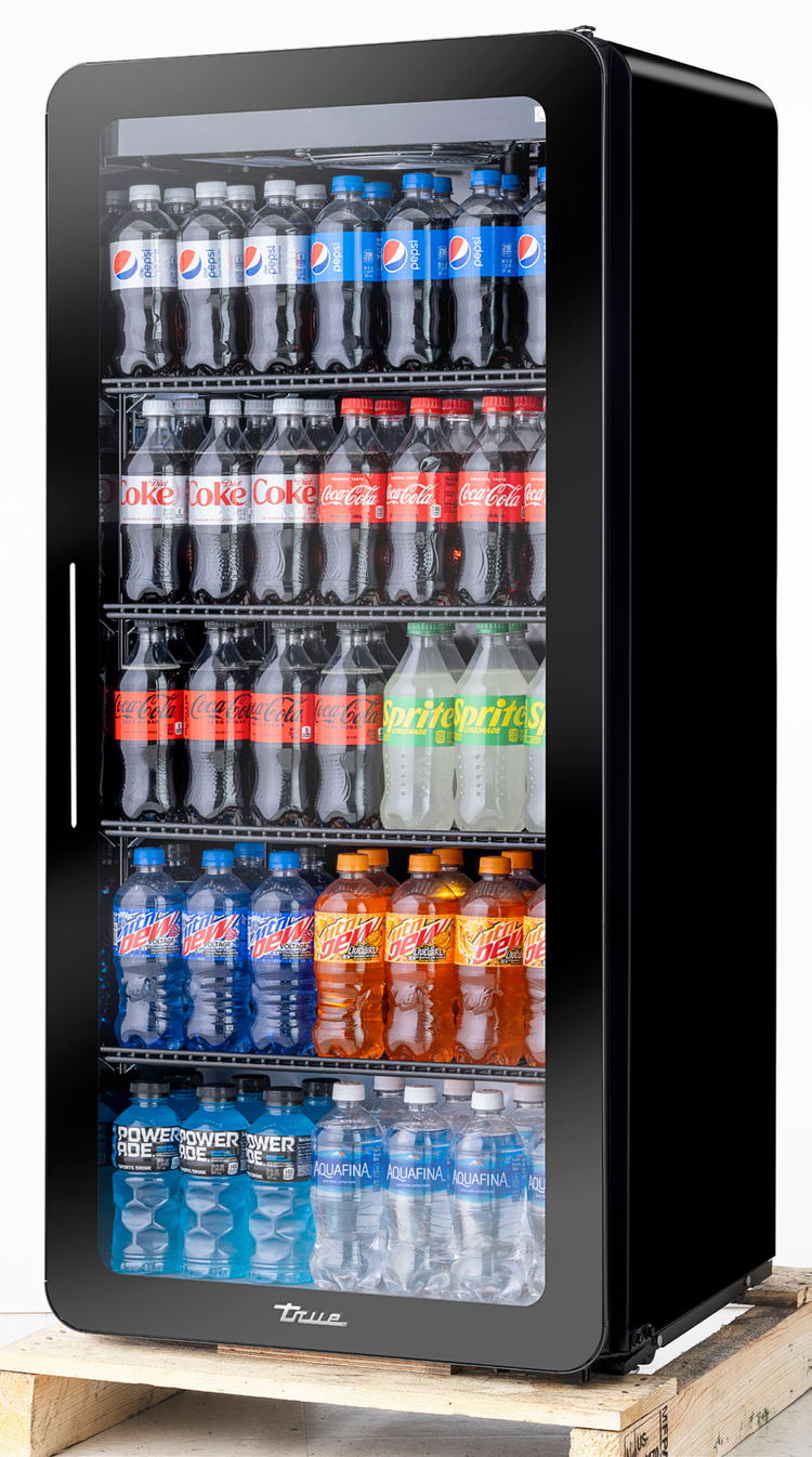 Product image #5 for True Edge Glass Curved 1-Section Refrigerated Merchandiser with Hinged Glass Door