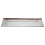 Thumbnail image #1 for Eastern Tabletop Kalydo 1642R Rectangular Flat Tempered Glass Serving Tray, 15-5/8" x 7-7/8", Burnt Red